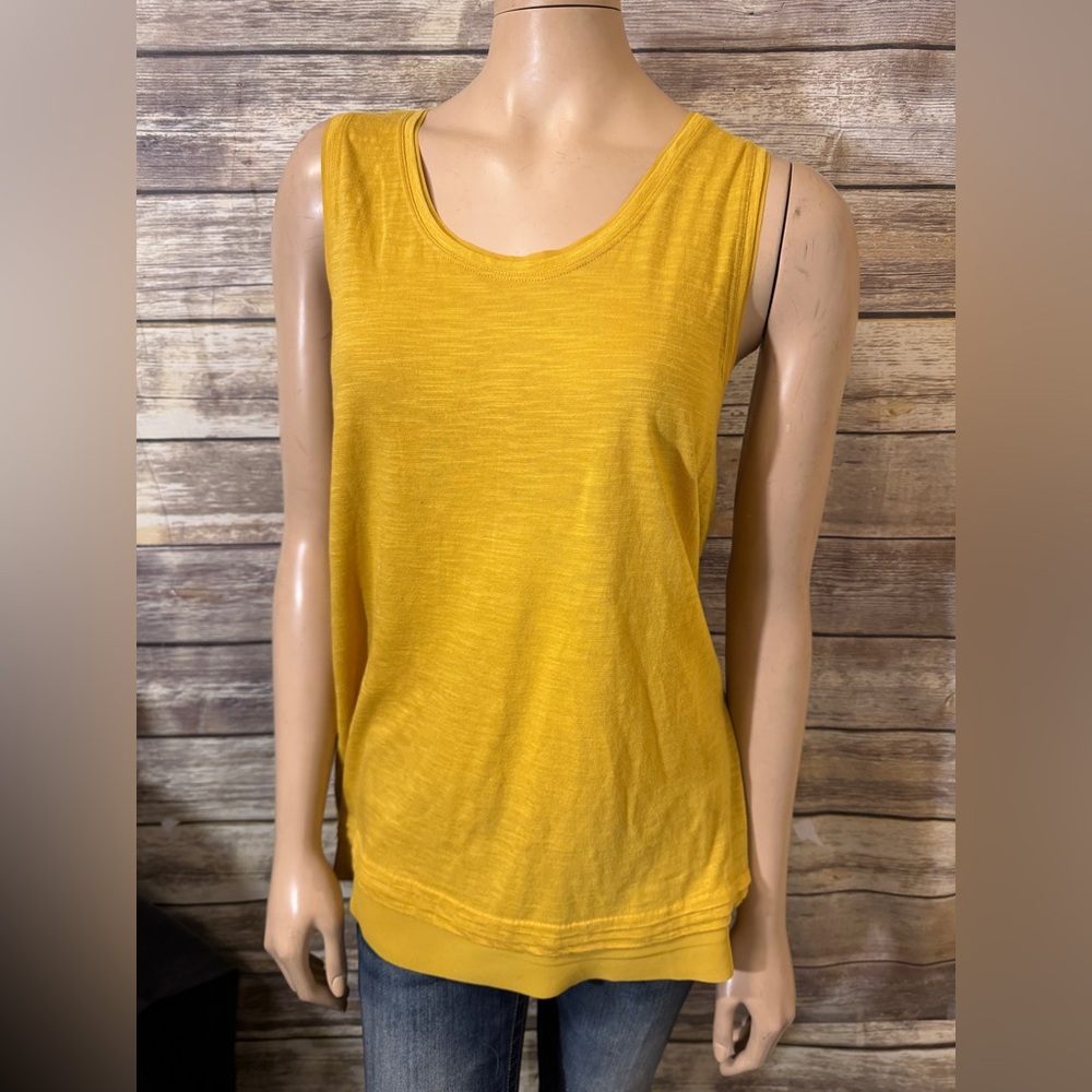 Banana Republic Yellow Tank Top Blouse L Large Layered Spring Summer